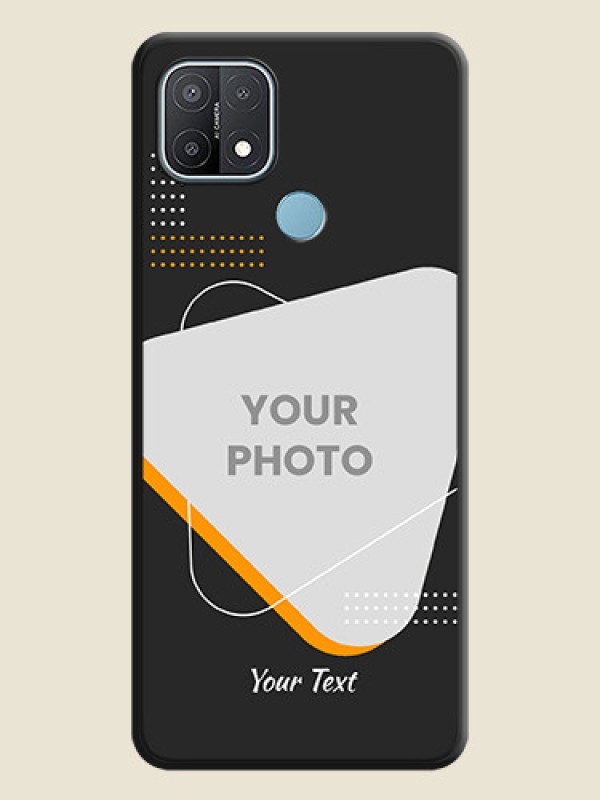 Custom Yellow Triangle on Photo on Space Black Soft Matte Phone Cover - Oppo A15 - alternate view