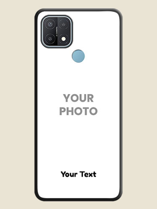 Custom Full Single Pic Upload With Text On Space Black Personalized Soft Matte Phone Covers -Oppo A15 - alternate view