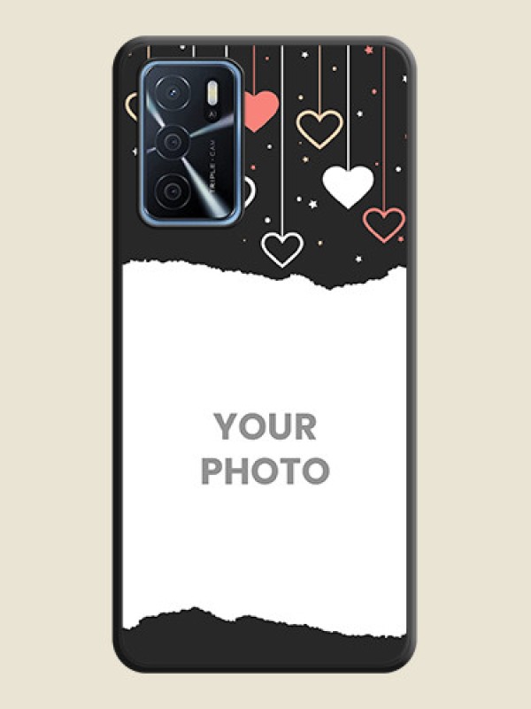 Custom Love Hangings with Splash Wave Picture on Space Black Custom Soft Matte Phone Back Cover - Oppo A16 - alternate view