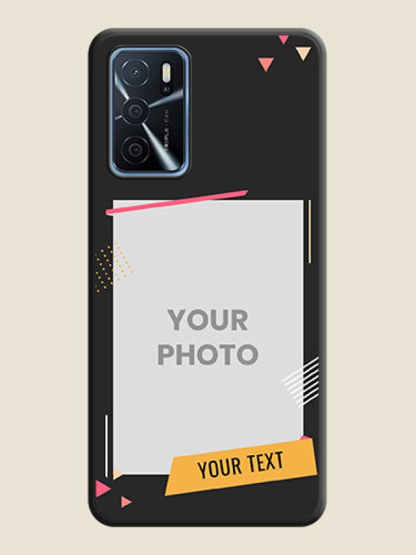 Custom Photo Frame with Triangle Small Dots on Photo on Space Black Soft Matte Back Cover - Oppo A16 - alternate view