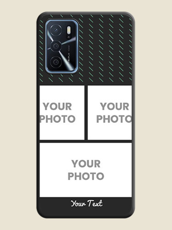 Custom Cross Dotted Pattern with 2 Image Holder  on Personalised Space Black Soft Matte Cases - Oppo A16 - alternate view
