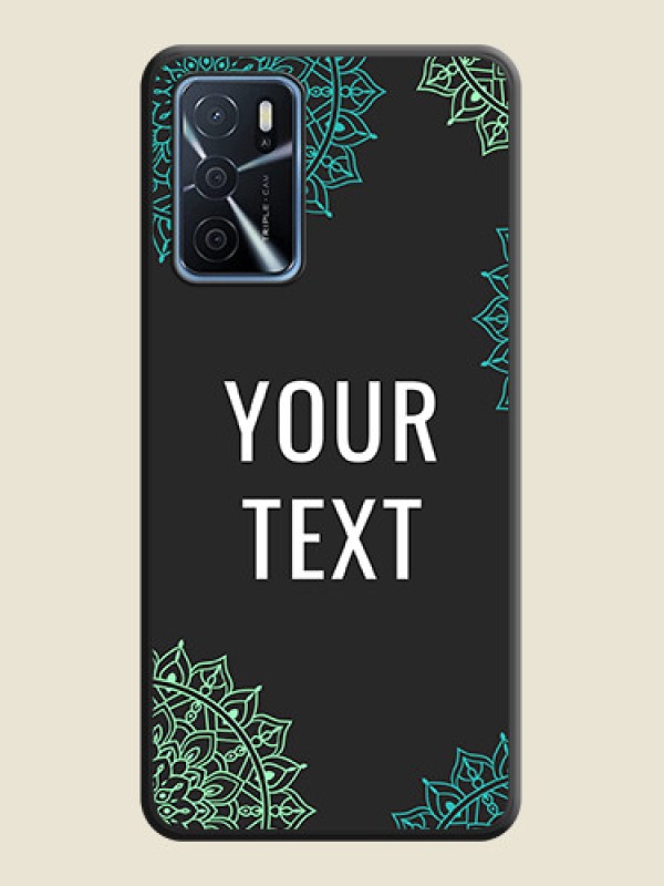 Custom Your Name with Floral Design on Space Black Custom Soft Matte Back Cover - Oppo A16 - alternate view