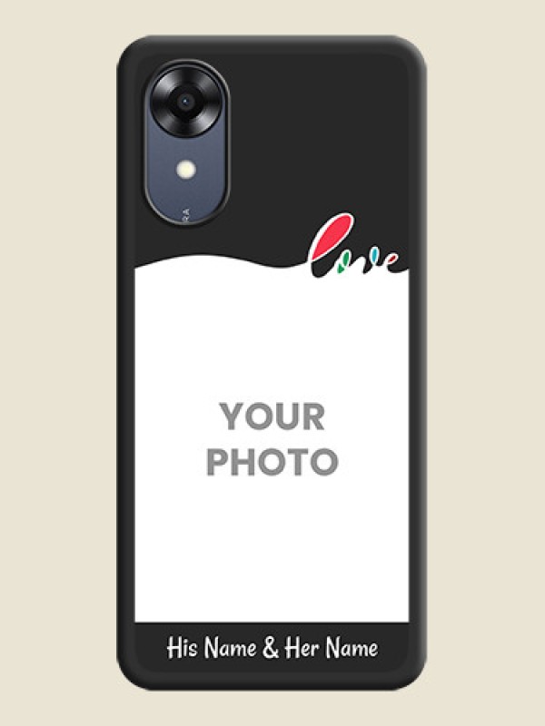 Custom Fall in Love Pattern with Picture on Photo on Space Black Soft Matte Mobile Case - Oppo A17k - alternate view