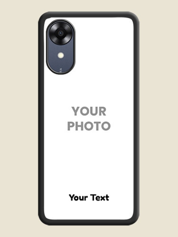 Custom Full Single Pic Upload With Text On Space Black Personalized Soft Matte Phone Covers -Oppo A17K - alternate view