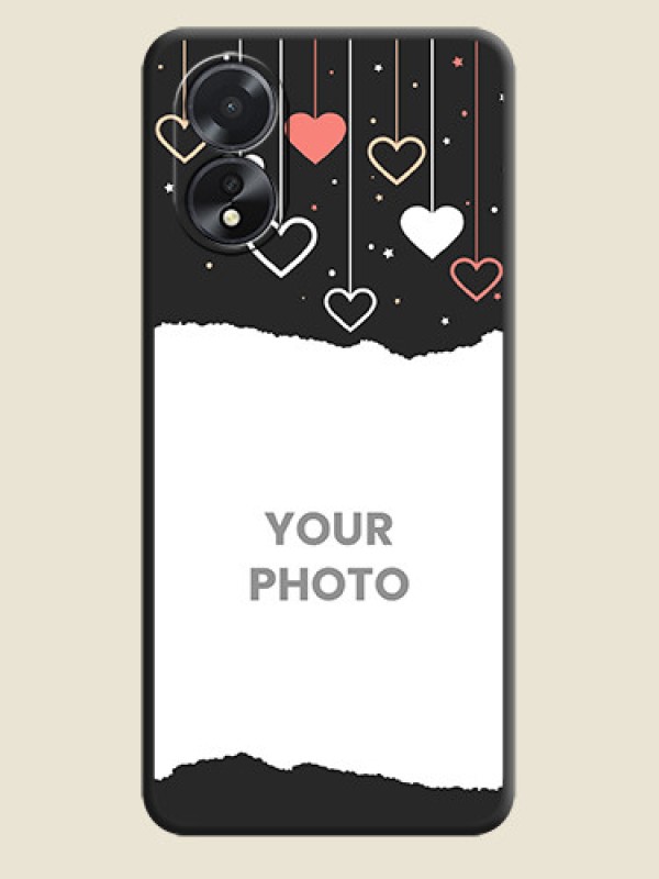 Custom Love Hangings with Splash Wave Picture on Space Black Custom Soft Matte Phone Back Cover - Oppo A18 - alternate view