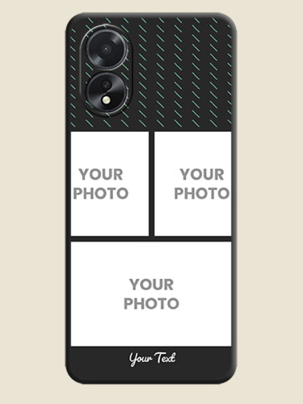 Custom Cross Dotted Pattern with 2 Image Holder on Personalised Space Black Soft Matte Cases - Oppo A18 - alternate view
