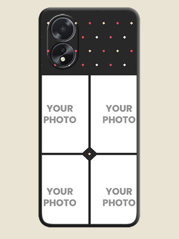 Custom Multicolor Dotted Pattern with 4 Image Holder on Space Black Custom Soft Matte Phone Cases - Oppo A18 - alternate view