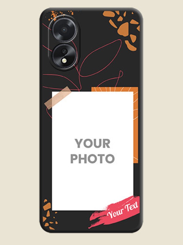 Custom Orange Photo Frame on Space Black Custom Soft Matte Phone Back Cover - Oppo A18 - alternate view