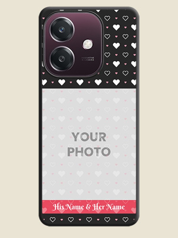 Custom White Color Love Symbols with Text Design on Photo On Space Black Custom Soft Matte Mobile Back Cover - Oppo A3 5G - alternate view