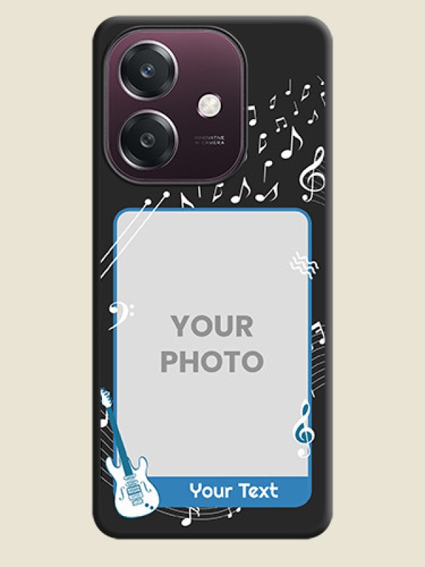 Custom Musical Theme Design with Text on Photo On Space Black Custom Soft Matte Mobile Back Cover - Oppo A3 5G - alternate view
