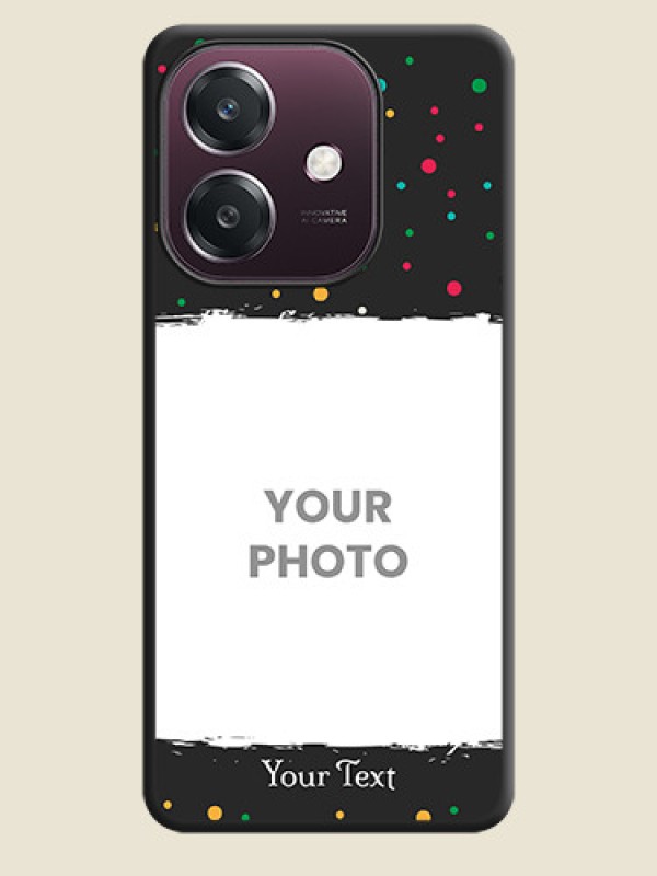 Custom Multicolor Dotted Pattern with Text On Space Black Custom Soft Matte Mobile Back Cover - Oppo A3 5G - alternate view