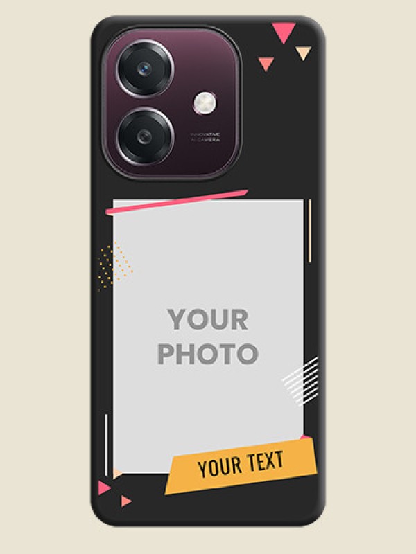 Custom Photo Frame with Triangle Small Dots on Photo On Space Black Custom Soft Matte Mobile Back Cover - Oppo A3 5G - alternate view