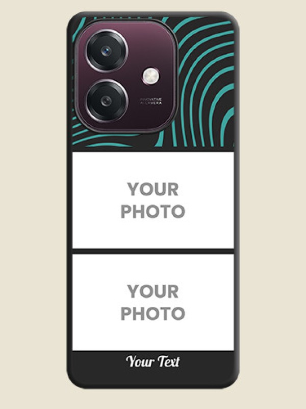 Custom Wave Pattern with 2 Image Holder On Space Black Custom Soft Matte Mobile Back Cover - Oppo A3 5G - alternate view
