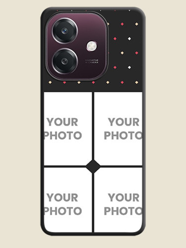 Custom Multicolor Dotted Pattern with 4 Image Holder On Space Black Custom Soft Matte Mobile Back Cover - Oppo A3 5G - alternate view