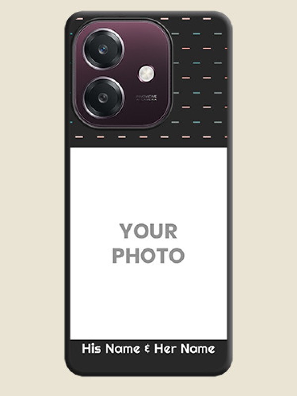 Custom Line Pattern Design with Text On Space Black Custom Soft Matte Mobile Back Cover - Oppo A3 5G - alternate view