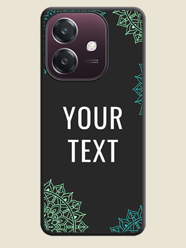 Custom Your Name with Floral Design On Space Black Custom Soft Matte Mobile Back Cover - Oppo A3 5G - alternate view