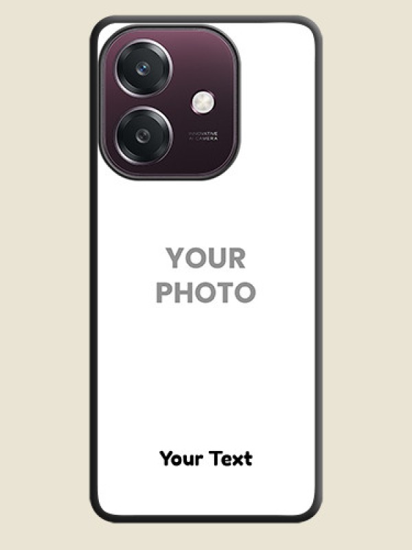 Custom Full Single Pic Upload With Text On Space Black Custom Soft Matte Mobile Back Cover - Oppo A3 5G - alternate view