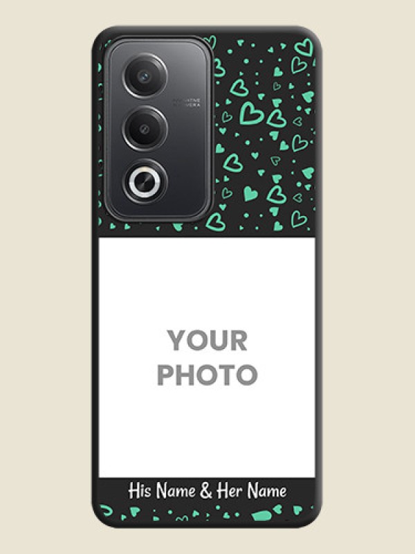 Custom Sea Green Indefinite Love Pattern on Photo On Space Black Custom Soft Matte Mobile Back Cover - Oppo A3 Pro 5G - alternate view