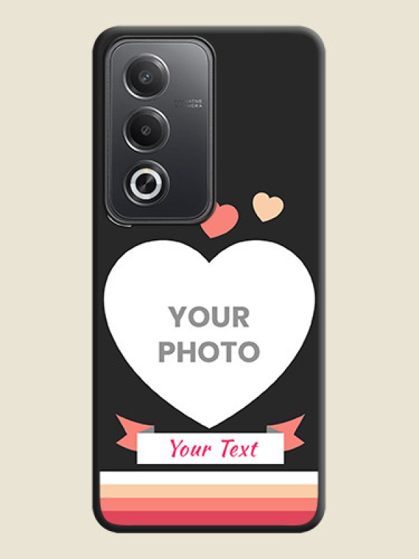 Custom Love Shaped Photo with Colorful Stripes On Space Black Custom Soft Matte Mobile Back Cover - Oppo A3 Pro 5G - alternate view