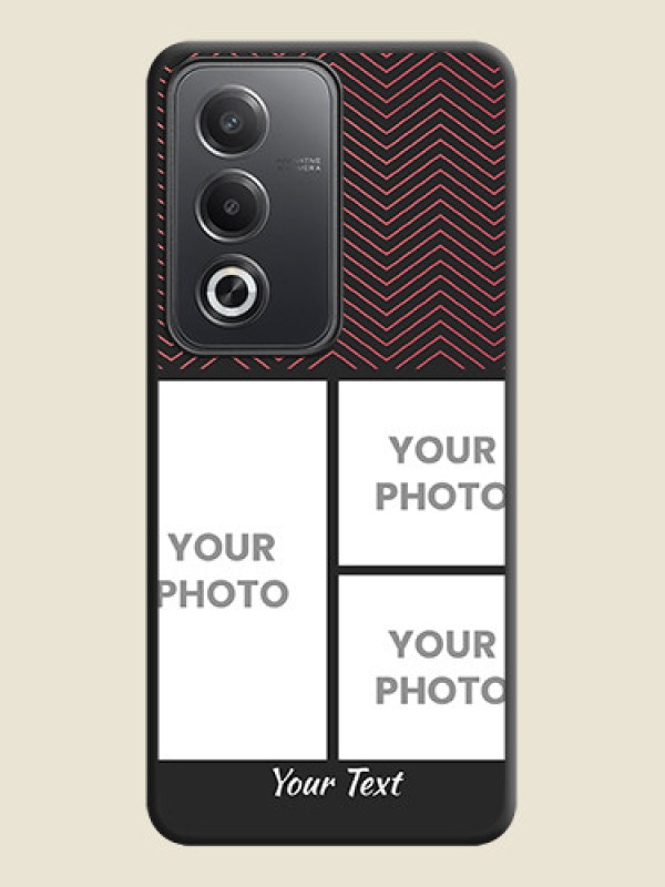 Custom Wave Pattern with 3 Image Holder On Space Black Custom Soft Matte Mobile Back Cover - Oppo A3 Pro 5G - alternate view