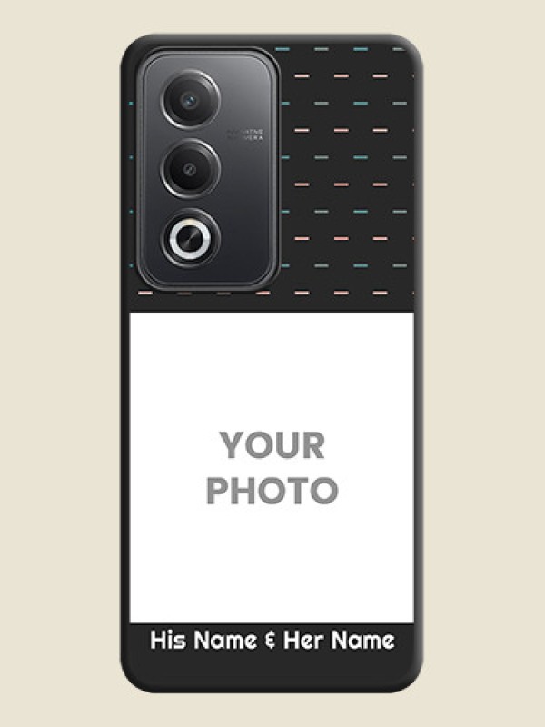 Custom Line Pattern Design with Text On Space Black Custom Soft Matte Mobile Back Cover - Oppo A3 Pro 5G - alternate view