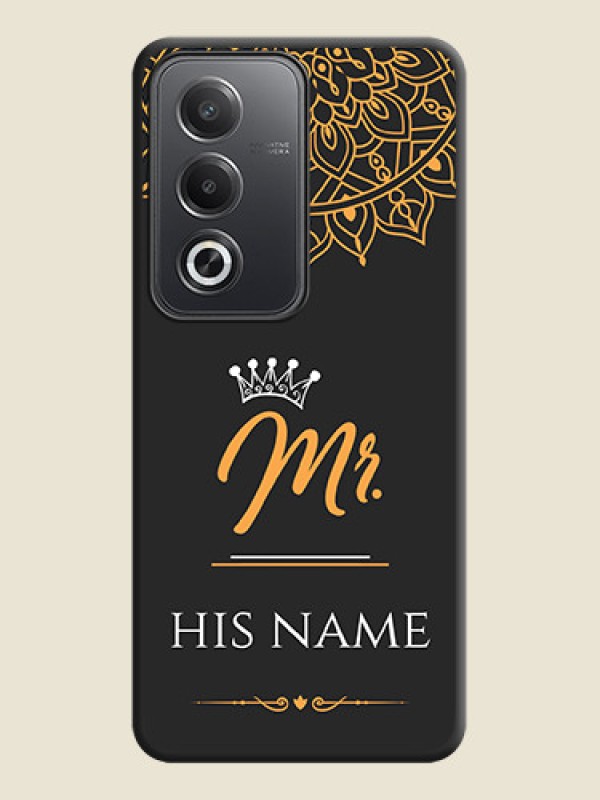 Custom Mr Name with Floral Design On Space Black Custom Soft Matte Mobile Back Cover - Oppo A3 Pro 5G - alternate view