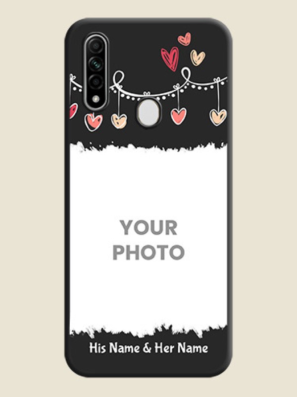 Custom Pink Love Hangings with Name on Space Black Custom Soft Matte Phone Cases - Oppo A31 - alternate view
