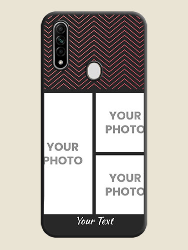 Custom Wave Pattern with 3 Image Holder on Space Black Custom Soft Matte Back Cover - Oppo A31 - alternate view