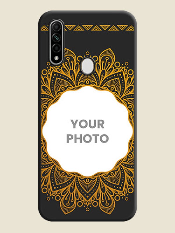 Custom Round Image with Floral Design - Photo on Space Black Soft Matte Mobile Cover - Oppo A31 - alternate view