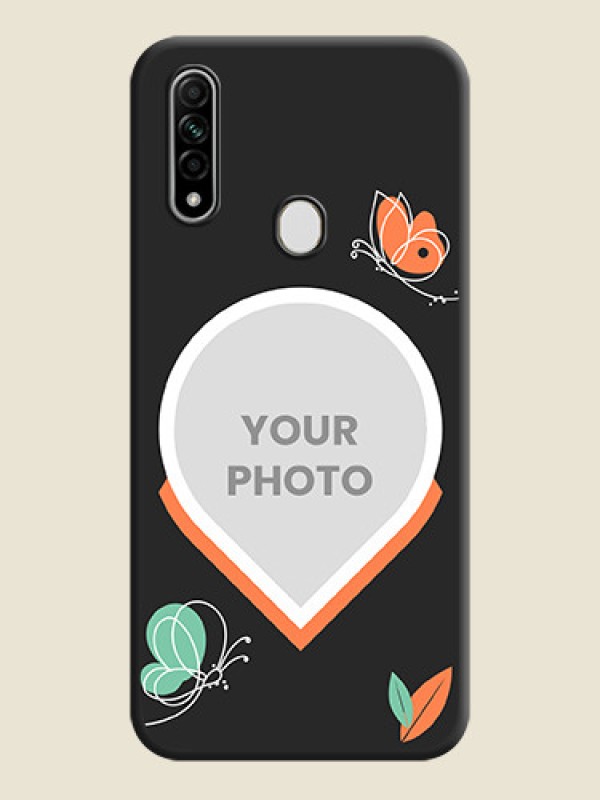 Custom Upload Pic With Simple Butterly Design On Space Black Personalized Soft Matte Phone Covers -Oppo A31 - alternate view