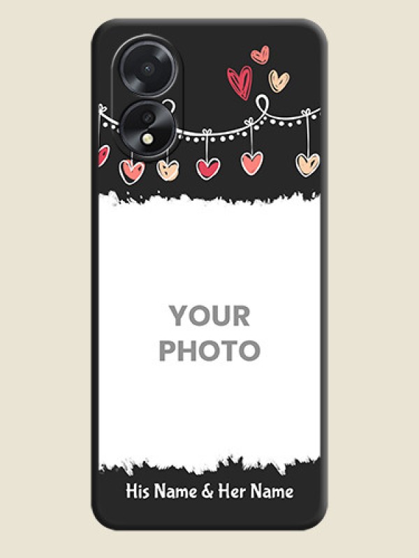 Custom Pink Love Hangings with Name on Space Black Custom Soft Matte Phone Cases - Oppo A38 - alternate view