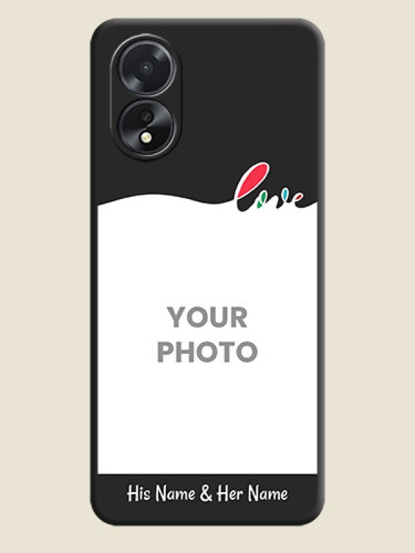 Custom Fall in Love Pattern with Picture - Photo on Space Black Soft Matte Mobile Case - Oppo A38 - alternate view