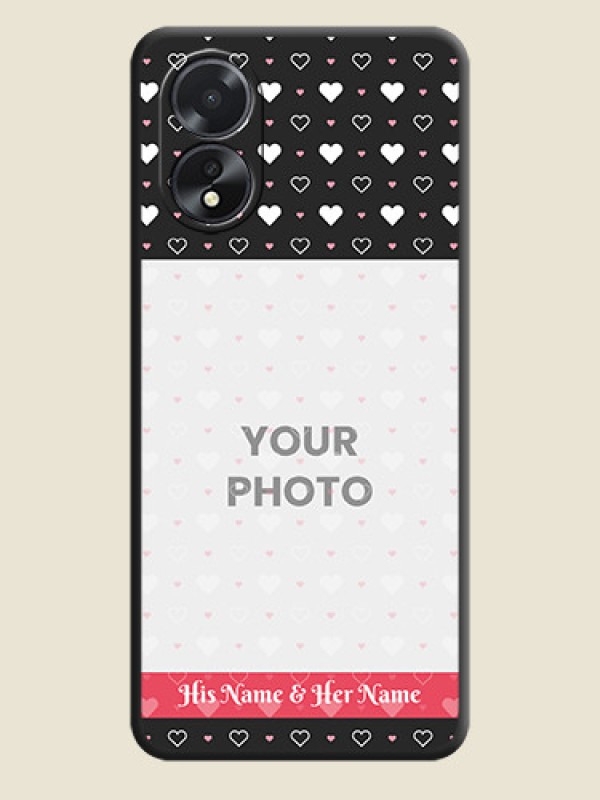 Custom White Color Love Symbols with Text Design - Photo on Space Black Soft Matte Phone Cover - Oppo A38 - alternate view