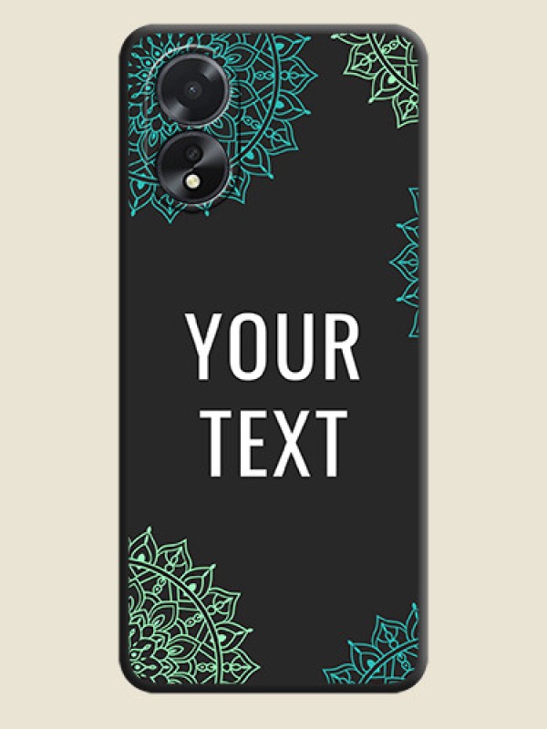 Custom Your Name with Floral Design on Space Black Custom Soft Matte Back Cover - Oppo A38 - alternate view