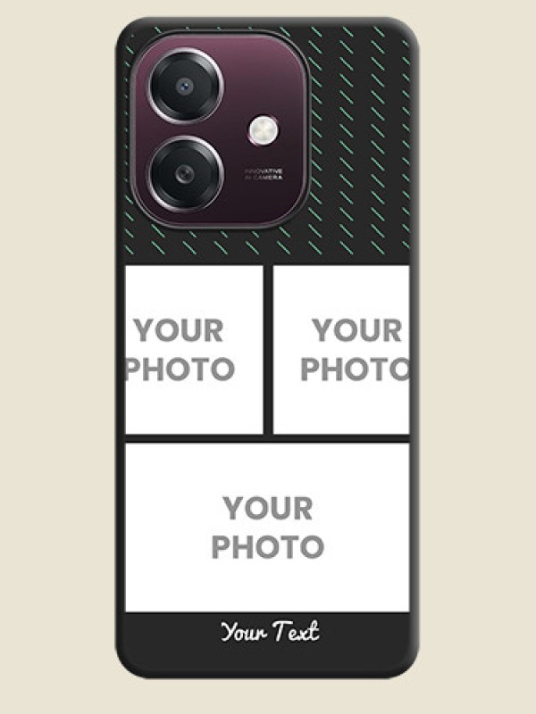 Custom Cross Dotted Pattern with 2 Image Holder On Space Black Custom Soft Matte Mobile Back Cover - Oppo A3X 4G - alternate view