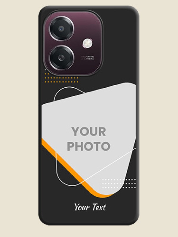 Custom Yellow Triangle on Photo On Space Black Custom Soft Matte Mobile Back Cover - Oppo A3X 4G - alternate view