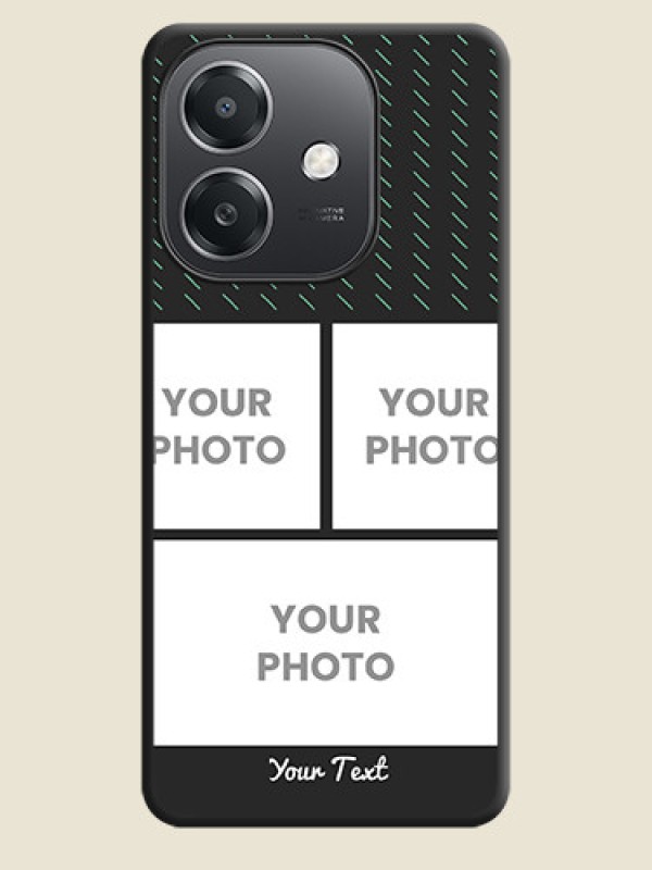 Custom Cross Dotted Pattern with 2 Image Holder On Space Black Custom Soft Matte Mobile Back Cover - Oppo A3X 5G - alternate view
