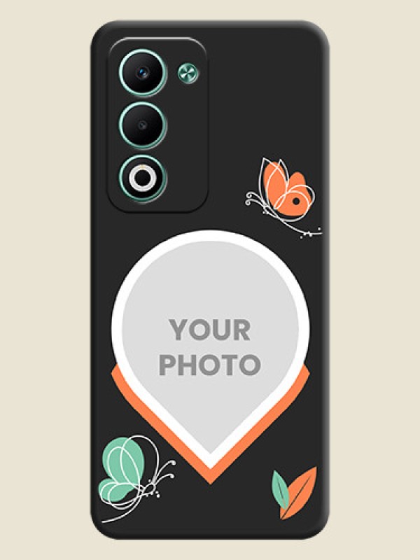 Custom Upload Pic With Simple Butterly Design On Space Black Custom Soft Matte Mobile Back Cover - Oppo A5 5G - alternate view