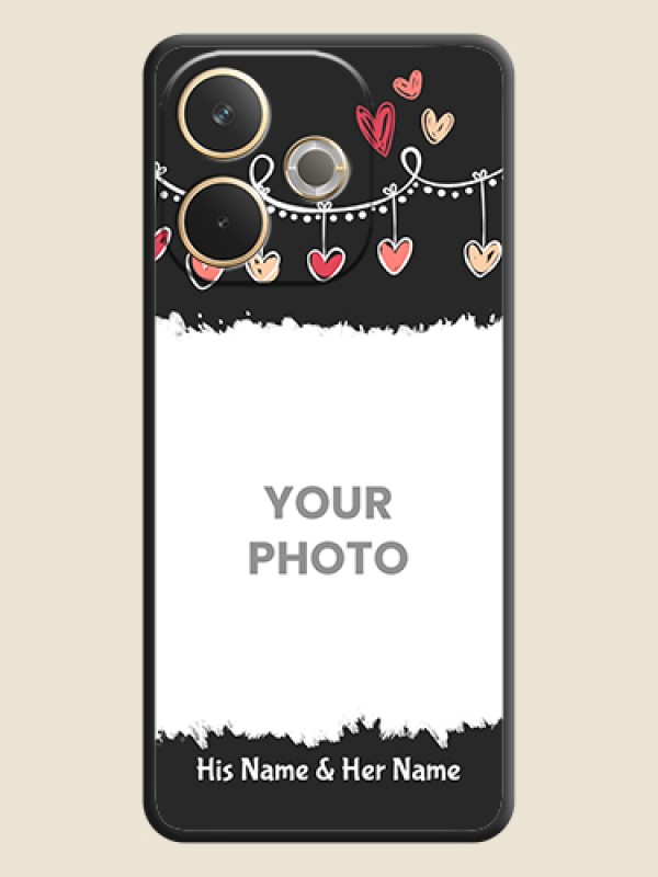 Custom Pink Love Hangings with Name On Space Black Custom Soft Matte Mobile Back Cover - Oppo A5 Pro 5G - alternate view