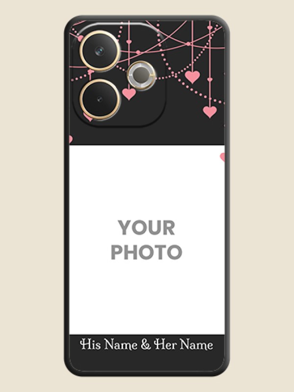 Custom Pink Love Hangings with Text On Space Black Custom Soft Matte Mobile Back Cover - Oppo A5 Pro 5G - alternate view