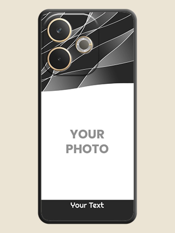 Custom Mixed Wave Lines on Photo On Space Black Custom Soft Matte Mobile Back Cover - Oppo A5 Pro 5G - alternate view