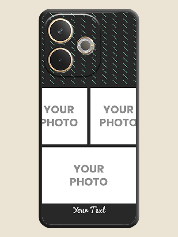 Custom Cross Dotted Pattern with 2 Image Holder On Space Black Custom Soft Matte Mobile Back Cover - Oppo A5 Pro 5G - alternate view