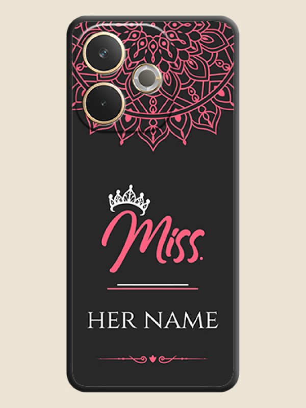 Custom Mrs Name with Floral Design On Space Black Custom Soft Matte Mobile Back Cover - Oppo A5 Pro 5G - alternate view