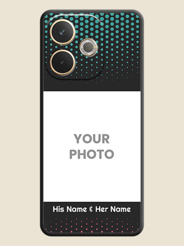 Custom Faded Dots with Grunge Photo Frame and Text On Space Black Custom Soft Matte Mobile Back Cover - Oppo A5 Pro 5G - alternate view