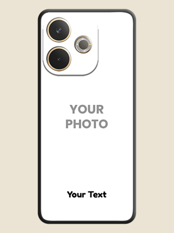 Custom Full Single Pic Upload With Text On Space Black Custom Soft Matte Mobile Back Cover - Oppo A5 Pro 5G - alternate view