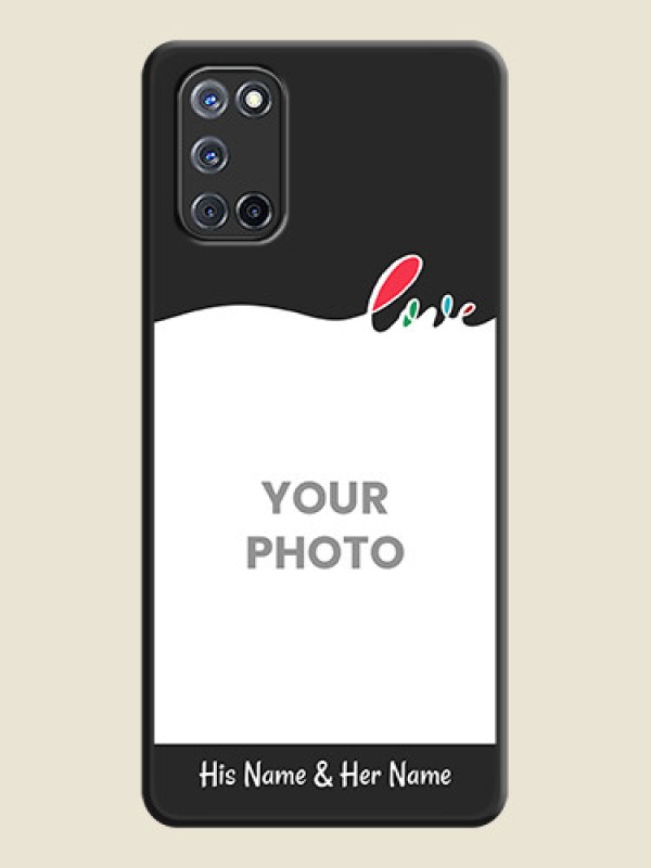 Custom Fall in Love Pattern with Picture on Photo on Space Black Soft Matte Mobile Case - Oppo A52 - alternate view
