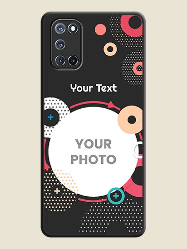 Custom Multicoloured Round Image on Personalised Space Black Soft Matte Cases - Oppo A52 - alternate view