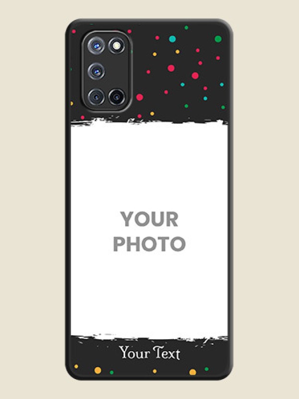 Custom Multicolor Dotted Pattern with Text on Space Black Custom Soft Matte Phone Back Cover - Oppo A52 - alternate view