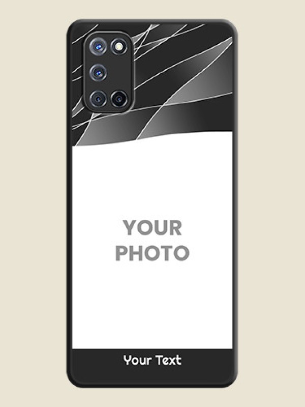 Custom Mixed Wave Lines on Photo on Space Black Soft Matte Mobile Cover - Oppo A52 - alternate view