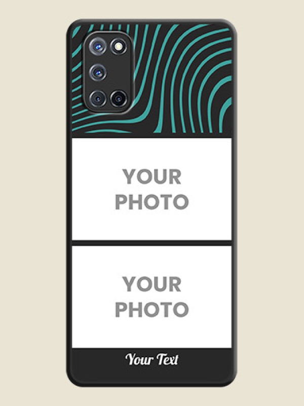 Custom Wave Pattern with 2 Image Holder on Space Black Personalized Soft Matte Phone Covers - Oppo A52 - alternate view